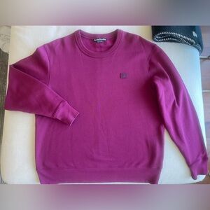 Acne Studios Men's Crewneck Emoji Patch Sweatshirt - Plum